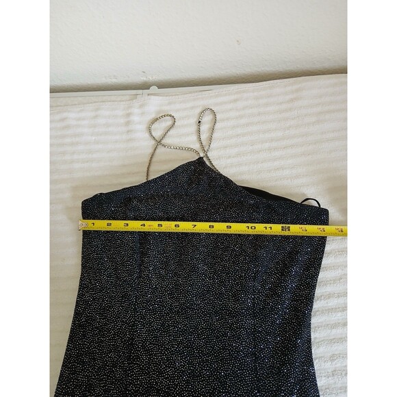 VTG 90s Dave & Johnny Maxi Dress Glitter   Rhinestone Straps 5/6 Formal Evening - Picture 13 of 16
